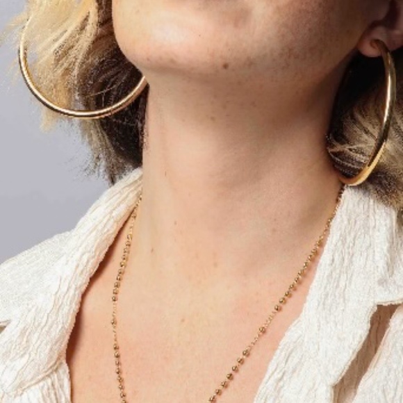 Marrin Costello 3" Michaela Gold Hoops - Picture 3 of 8